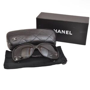 Authentic CHANEL Sunglasses Ribbon CC Logos Plastic 5171-A Black Box 5037N